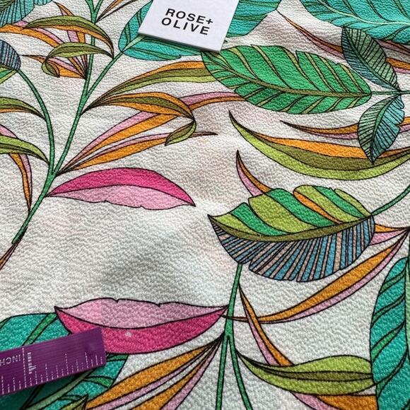 Rose + Olive Tank Top Womens 1X Multicolor Leaf Print Ruffle Strap Blouse NWT - Picture 16 of 16